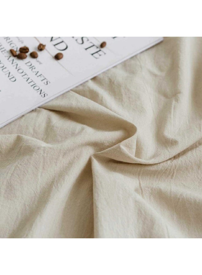 ETDIFFE Duvet Cover Queen Size, Soft Boho Bedding Comforter Cover Set 3 Pieces with Zipper, 1 Farmhouse Lightweight Microfiber Duvet Cover 90x90 inches and 2 Pillow Shams for Women Men, Light Khaki - Image 5